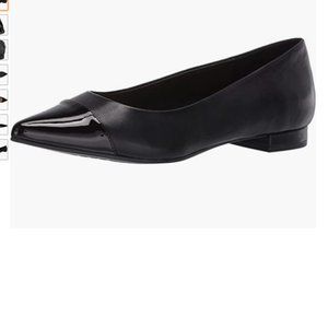 Black Leather Aerosoles womens Farmingdale Ballet Flat